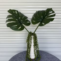 Decor Vase With Artificial Plant - Model Home Decor 