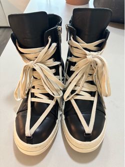 Rick Owens High-Top Sneakers (Mega Laces) – Size 7