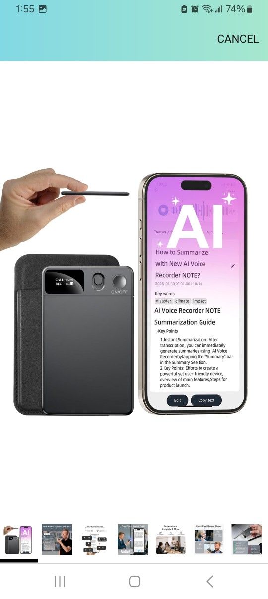 AI Speech Processor Voice Recorder $110