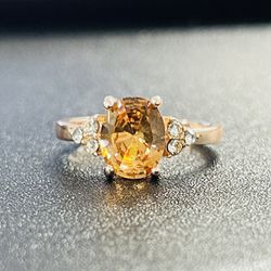 New Champagne Gem Size 9 Delicate Ring