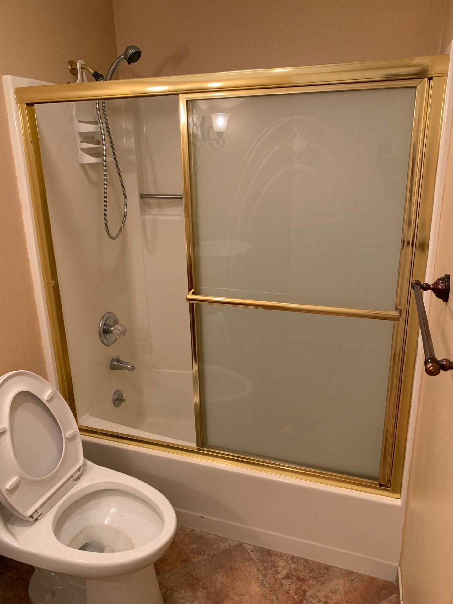 Entire shower with gold