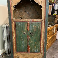 Rustic Antique Armoir Cabinet With Secret Hidden Compartment Recycled Reclaimed Wood
