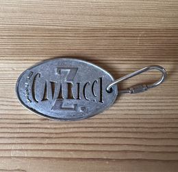 Vintage Z Cavaricci Denim Jeans Logo Advertising Metal Oval Keychain 2.5”
