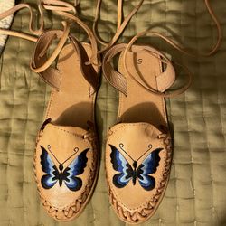 Mexican Women Huarache Platform Sandals no