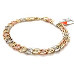 10k Gold Women’s Bracelet 7 1/2” Tricolor 6.7mm 4.1grams 128547 12