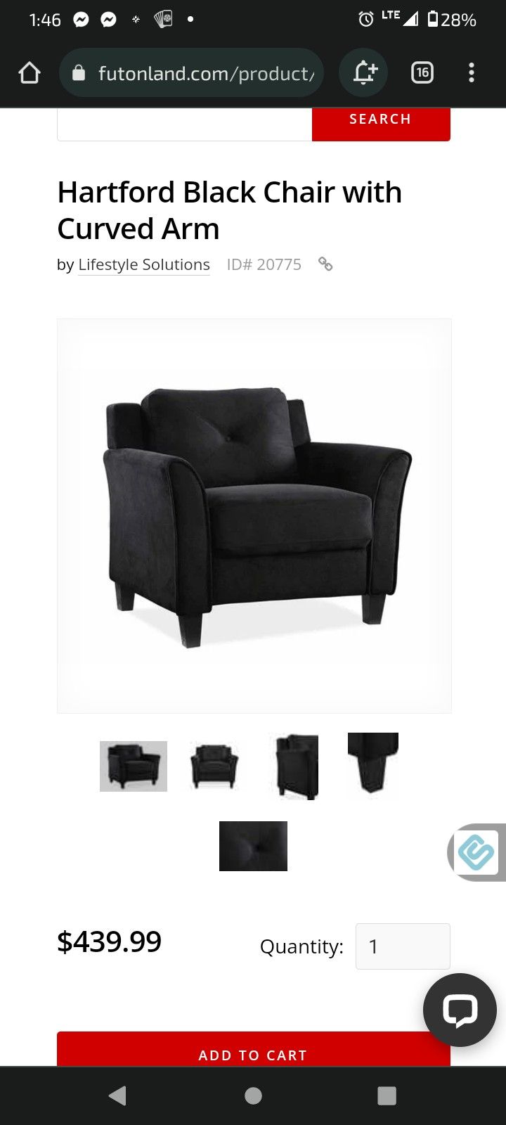 Lifestyle HARTFORD 26 Black Microfiber Chair
