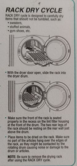 Kenmore dryer shop shoe rack