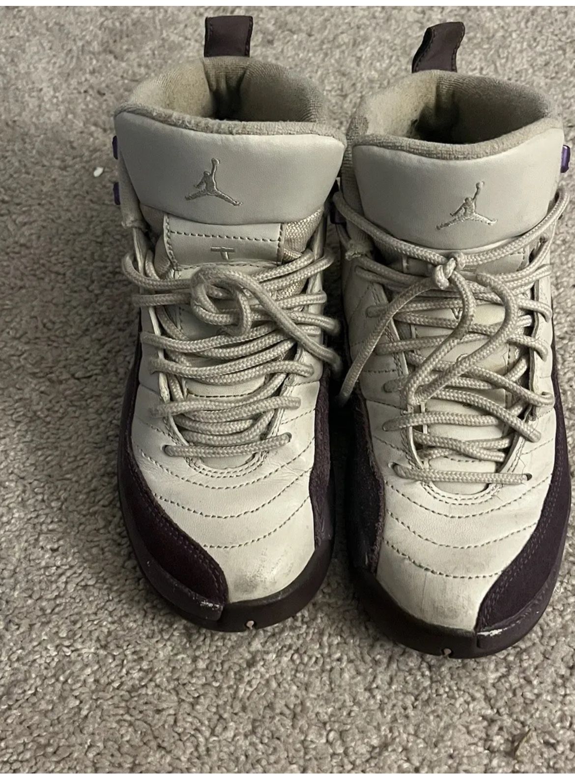 Air Jordan 12 Retro GS Pro Purple Desert Sand 510815 001 Youth Size 4