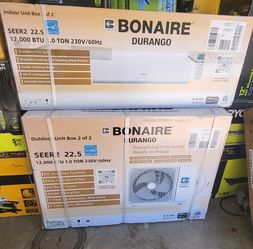 Bonaire Durango serie 22.5 BTU 1-Ton - 230-Volt/60Hz Ductless Mini Split(new sealed box)