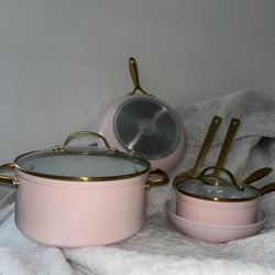 Pink Pot And Pan + Utensils Set for Sale in Glendale, AZ - OfferUp