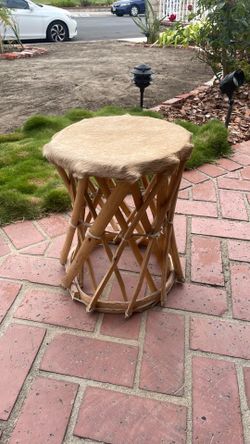 Cowhide Leather Native American Stool