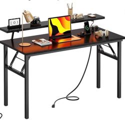 Folding Computer Desk + LED Light