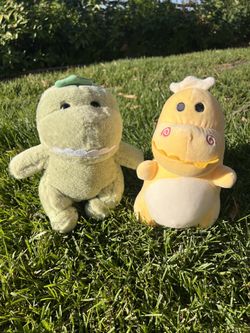 2 for $18 Dino Plush Pair 🎁 Green & Yellow Cute Gift