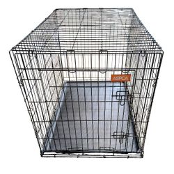 ASPCA Large Black Wire Crate Training Foldable Lined Pet Dog Kennel 42 X 30 X 28