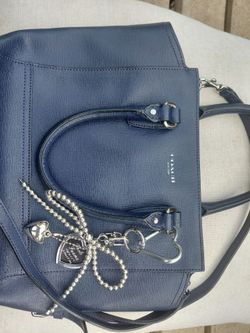 Blue Coach handbag with bling