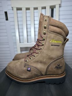 Thorogood Logger Series 9″ Brown Stud Horse Waterproof Work Boots Men's Size 10 EEE READ DESCRIPTION