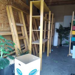 Good wood fake plants happy hour sign shelves etc...