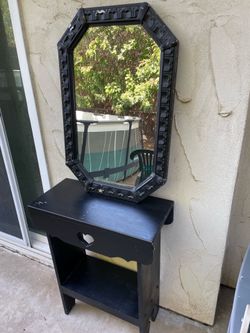 Sturdy shelf and large mirror