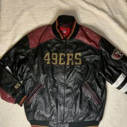 Vintage 49ers Jacket Varsity Real Leather