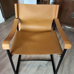 Cognac mid century style chair