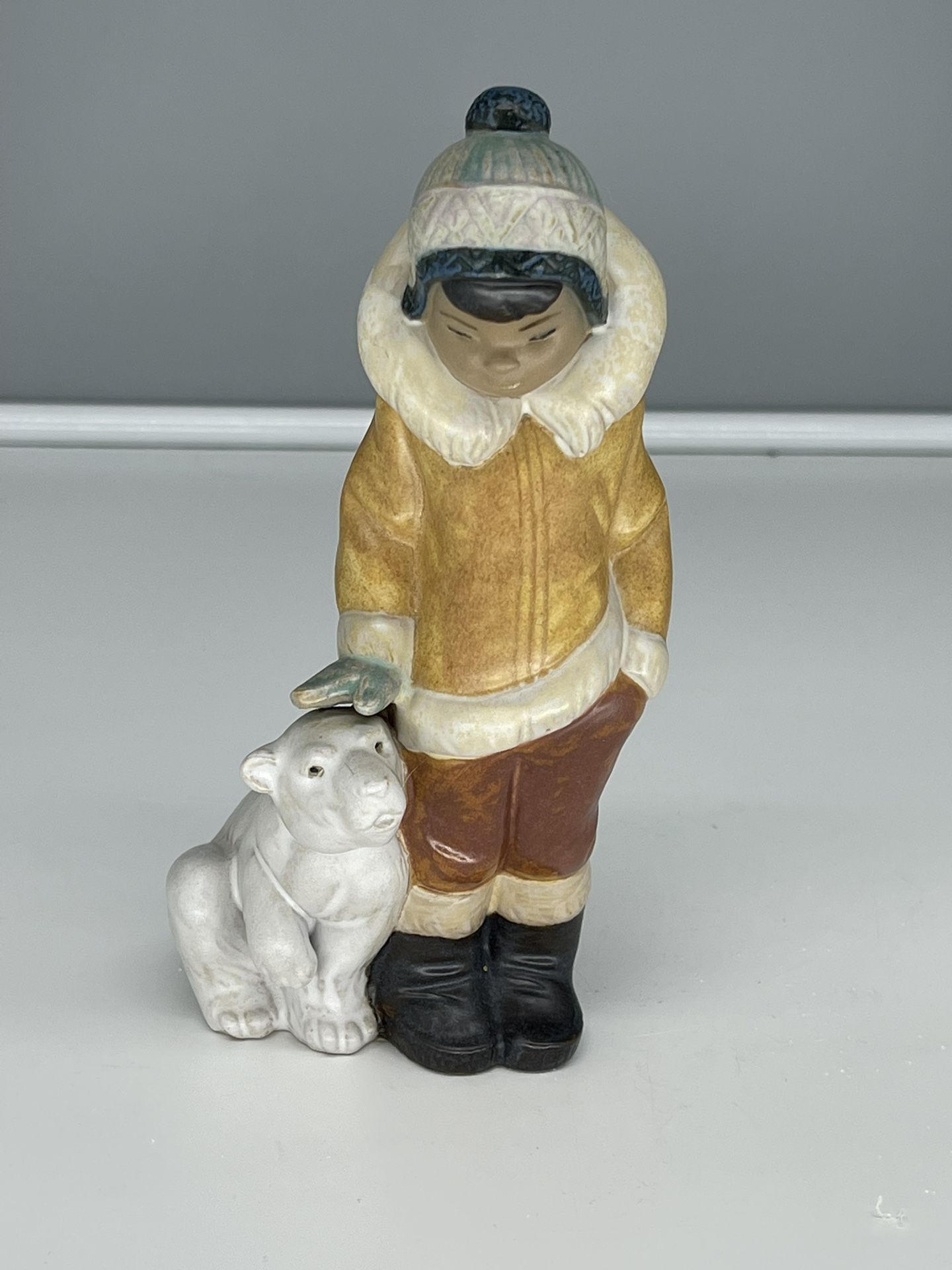 1983 Lladro Inuit Boy With Polar Bear Cub 2269