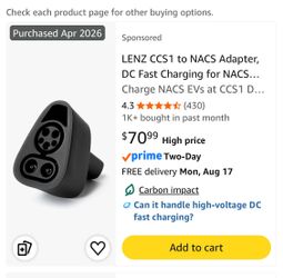 Tesla charging adapter