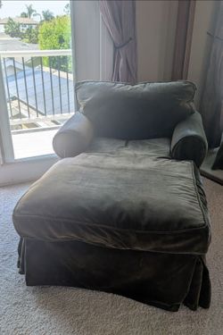 Faded velvet comfy chaise lounge