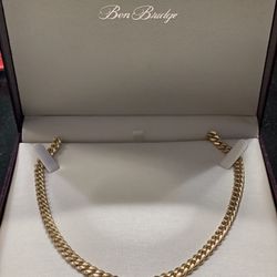 Mens Solid Gold Cuban Link Chain 24 In  6.5 MM 