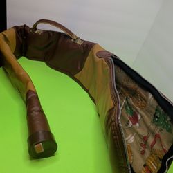 Rifle soft case brown faux embossed leather vintage 50-52" w/ Fishing/Camping Lining