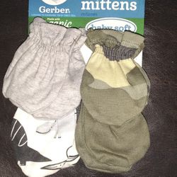 Gerber Baby 4 Pack Mittens 0-3 Months