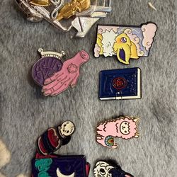 Assorted Enamel Pins Lot - 8 Pieces