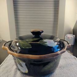 Black  Floral Ceramic Bakeware