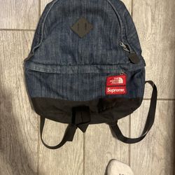 Supreme X Northface Collab Denim Backpack 