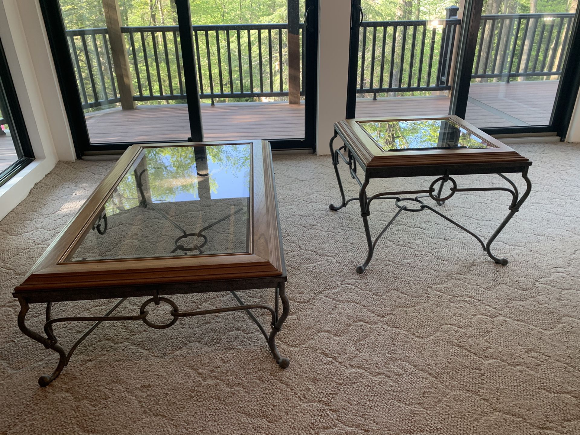 Glass Coffee Table and End Table