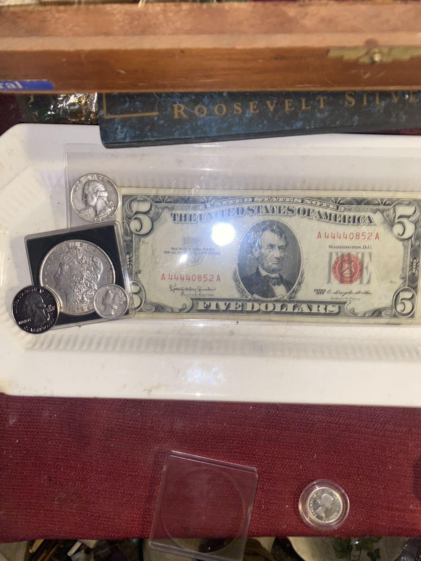 1-1963 red seal with the AA block and special serial numbers 1879 no Mark Morgan