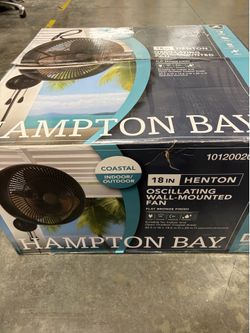 Hampton Bay Henton 18 in. 3 Speed Oscillating High Velocity Flat Bronze Indoor/Outdoor Wall Mount Fan