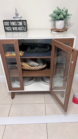 End table glass white