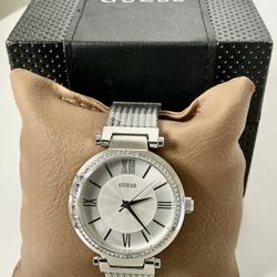 Guess Soho Silver DIal Stainless Steel Mesh Bracelet Watch  Women - W0638L1