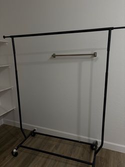 black metal clothing rack