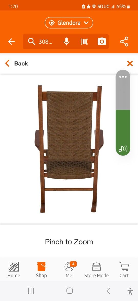 Hampton Porch Rocker Oak Wood Outdoor Rocking Chair STORE PRICE $149