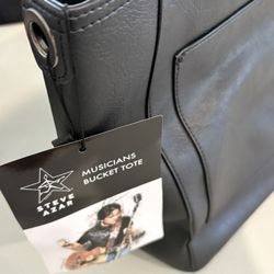 STEVE AZAR MUSICIANS LEATHER TOTE BAG