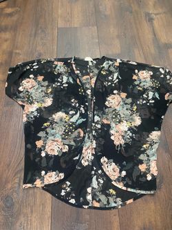 Women’s black sheer open front cardigan size small live tree #16