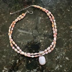  Jay King  DTR   Pink Opal  pendant Necklace