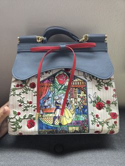 Loungefly Disney Beauty and the Beast Stained Glass Rose Handbag