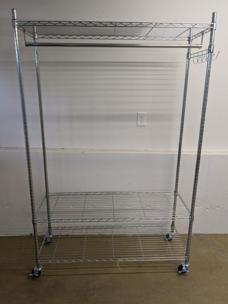 Rolling Garment Rack / Shelf / Wire Shelving