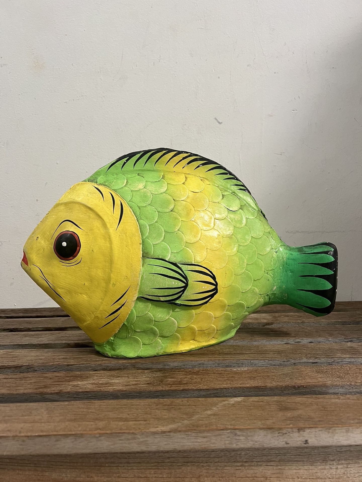 Art Decoration Ocean Vintage Paper Mache Fish Handmade