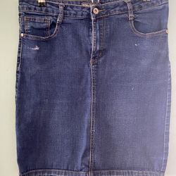 L/XL Jean Skirt, Knee Length, Modest, Falda de Mesclilla