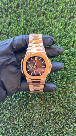 Seiko Mod Nautilus Style Rose Stainless Steel Mens Watch