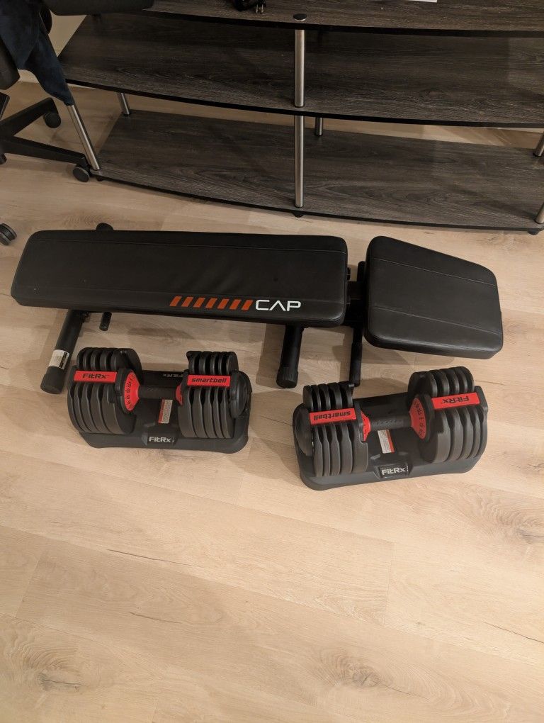 Adjustable Dumbbells And Adjustable Bench