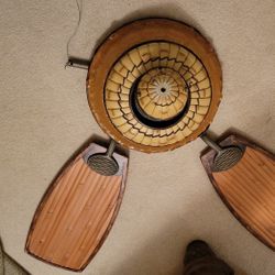 Tropical Fan With Real Bamboo Blades